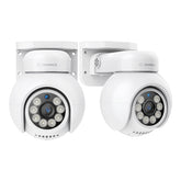 2PCS 4K 8MP UHD PoE Security Outdoor PT IP Camera - Pan & Tilt, Smart Vehicle Detection, Two-way Audio, Up to 256G TF card storage, Support Onvif, work with SANNCE N98PBD/N96PBK